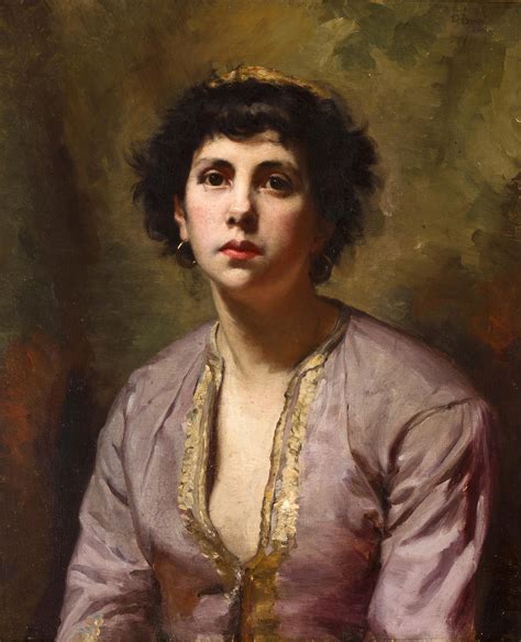 A Portrait Of A Young Girl 1889 Leon Bonnat