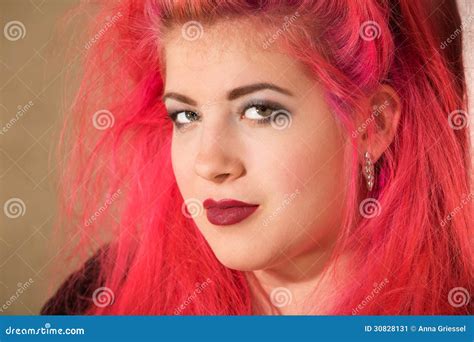 Confident Teen With Pink Hair Stock Image Image Of Lady Teenager