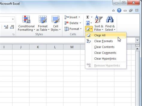 Just select all the columns that need to be checked for blanks and click on the filterbutton. How to Delete Cells and Data in Excel 2010 - dummies