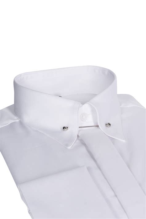 Biała Koszula Z Kołnierzem Na Szpilepin Collar Merceria