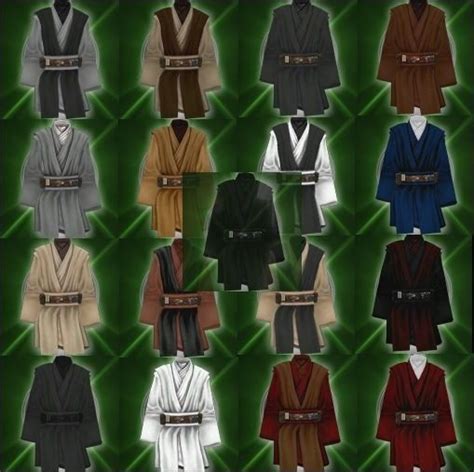Picture Of Different Colored Jedi Garbs No Cloaks Jedi Costume