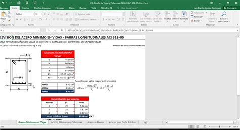 Descarga Hoja Excel Dise O De Vigas Y Columnas Con Aci