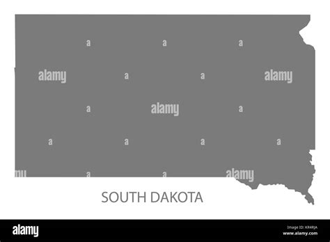 South Dakota Usa Map In Grey Stock Photo Alamy