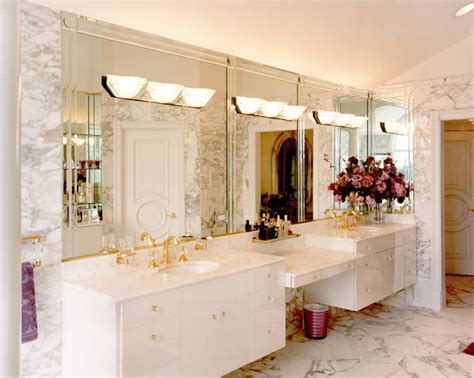 Shown in a custom vanity hutch. Custom Bathroom Mirrors | Creative Mirror & Shower
