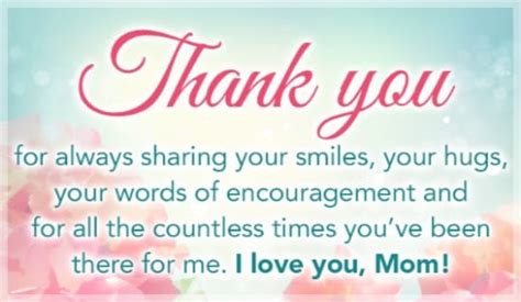 Thank You Mom Ecard Free Mothers Day Cards Online