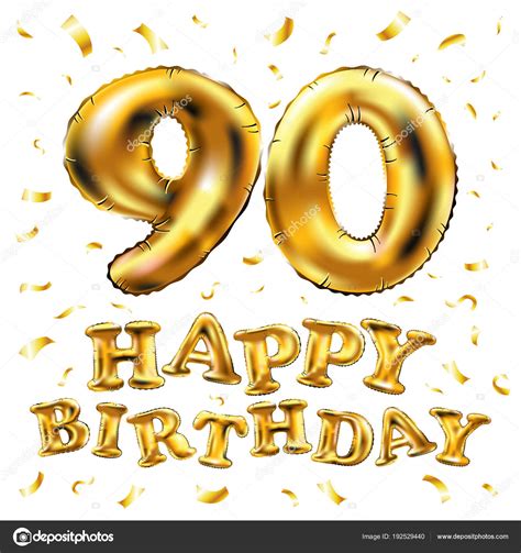 Februar 1929 erblickte er in. Vektor-alles Gute zum Geburtstag 90. Feier gold Ballons ...