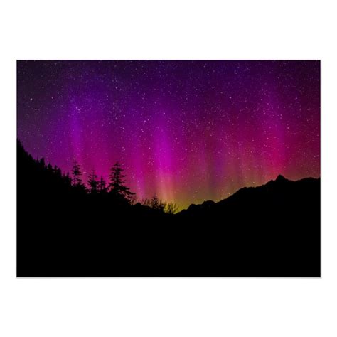 Northern Lights Aurora Borealis Starry Night Sky Poster Zazzle