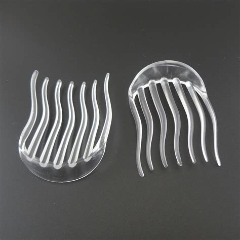 10pcs 60cm80cm Clear Small 7teeth Waved Teeth Plastic Hair Combs For