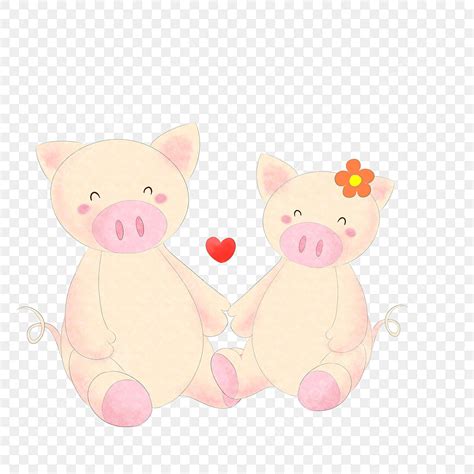 Pig Illustration Png Image Pink Pig Cute Pig Cartoon Illustration Hand