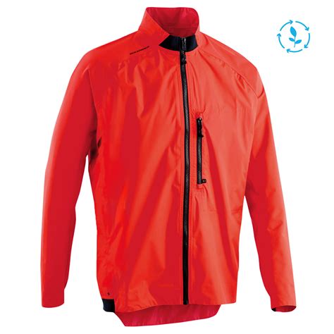 Rainproof Jacket St 500 Red Rockrider Decathlon