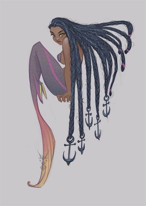 Pin By 𐀼 𝔊𝔦𝔤𝔦 𐁑 On Color Me Black Mermaid Art Mermaid Drawings