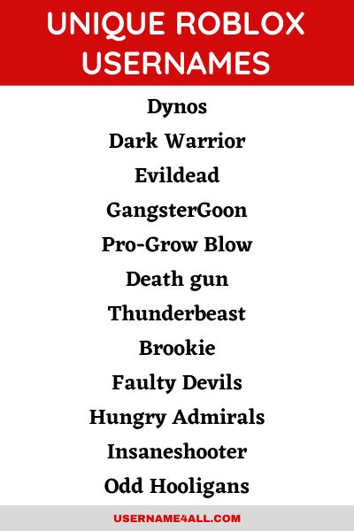 378 Unique And Good Roblox Usernames Ideas Which Is Not Taken