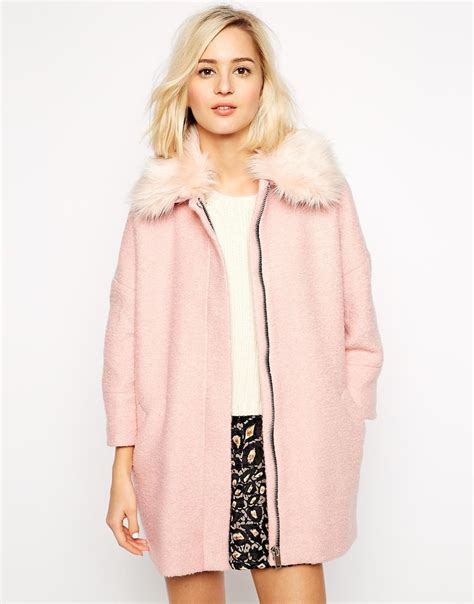 Womens river island faux leather open front winter jacket faux fur collar size 8. River+Island+Cocoon+Jacket+With+Faux+Fur+Collar | Cocoon ...