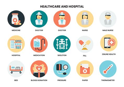Hospital And Healthcare Icons Set 666585 Vector Art At Vecteezy