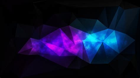 Download 1600x900 Wallpaper Abstract Low Poly Artwork Dark