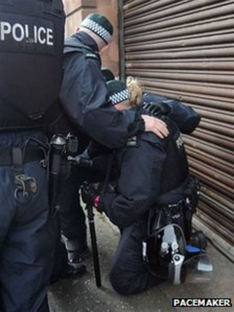 Three Arrests After Belfast Parade Trouble Bbc News