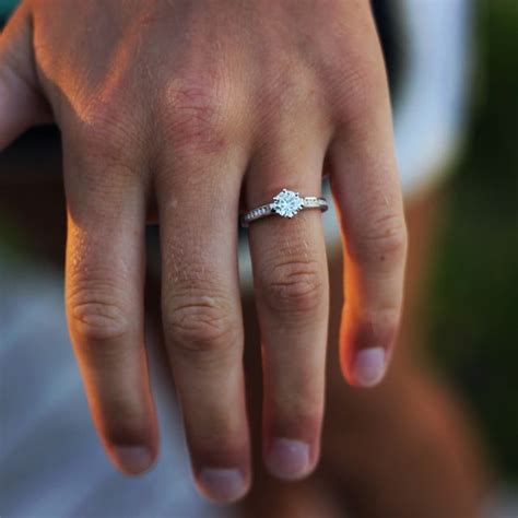 2) ring with accent diamonds. Small Engagement Ring Inspiration | POPSUGAR Love & Sex