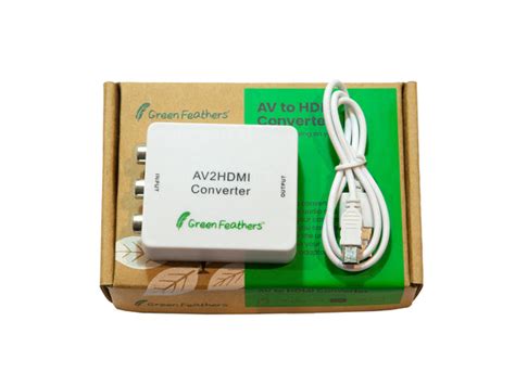 Rca To Hdmi Converter Camera To Tv Connection Green Feathers