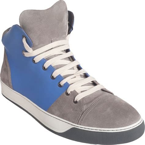 Lanvin Mid Top Sneaker In Blue For Men Lyst