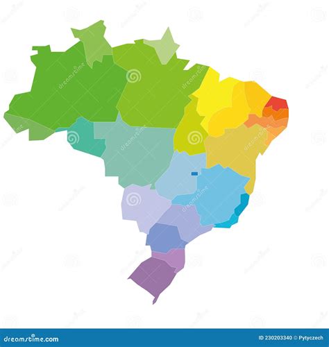 Brazil Map Of States Stock Vector Illustration Of Janeiro 230203340