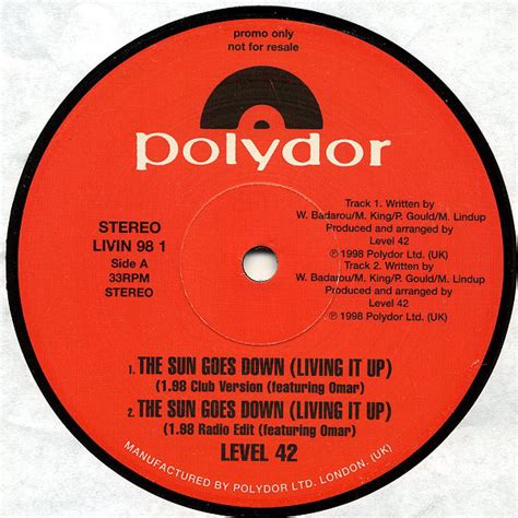 Level The Sun Goes Down Living It Up Vinyl Discogs