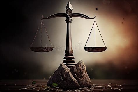 Scales Of Justice With One Side Tilted To The Ground Symbolizing