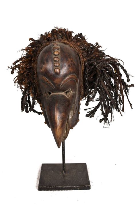 Ceremonial Bird Mask Wood Rope Chokwe Dr Congo Asian African Art In 2021 Bird Masks
