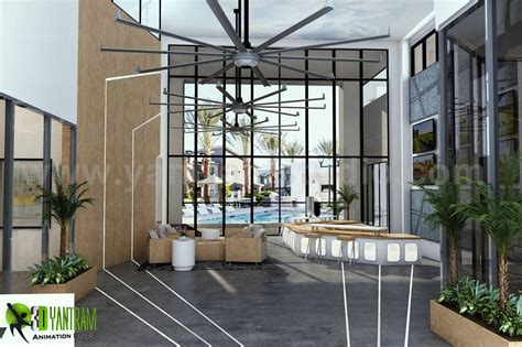 Interior Rendering Of Club House Lobby View Design Ideas By Yantram
