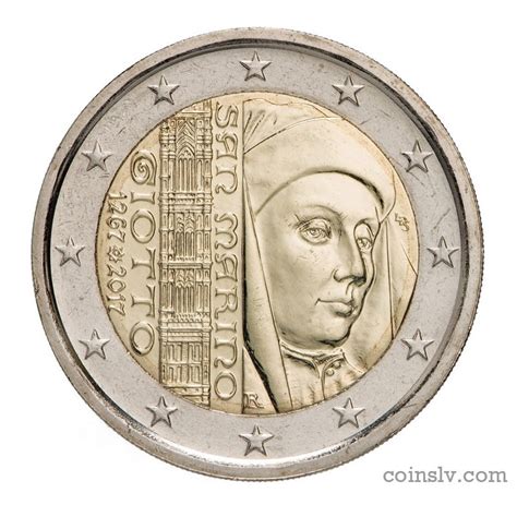 Commemorative 2 Euro Coin San Marino 2017 Giotto
