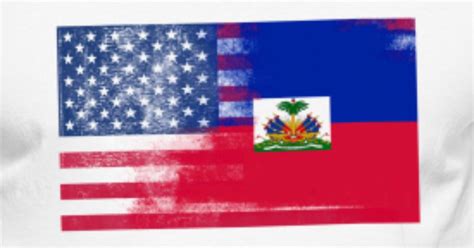 Haitian American Half Haiti Half America Flag Mens Ringer T Shirt
