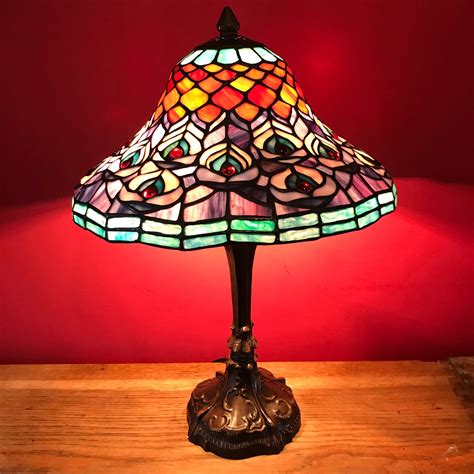 Stained Glass Table Lamp Tiffany Style Floral Art Nouveau Etsy Stained Glass Table Lamps