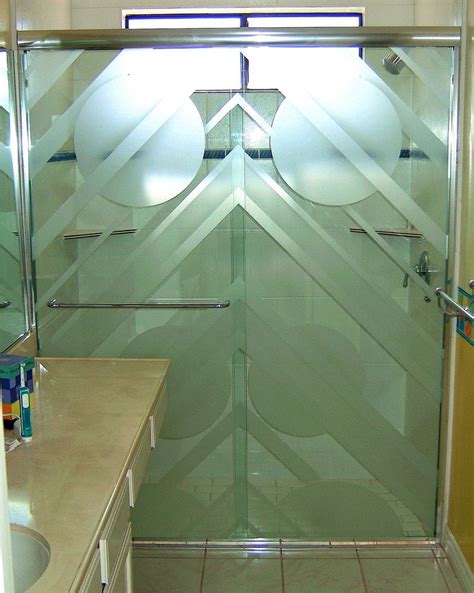 Triangulum Gls Shower Doors Etched Glass Art Deco Decor