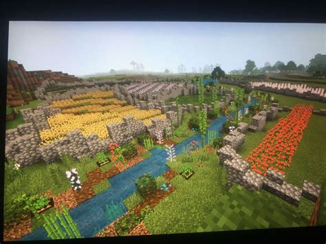 Farm With Creek Minecraft Outdoor Farm