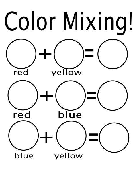 Color mixing worksheet email me for PDF  Color worksheets, Preschool