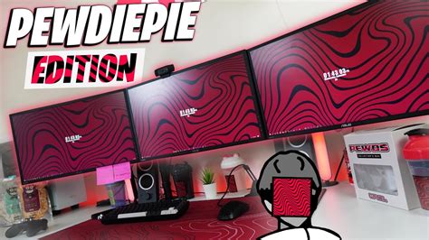 Epic Pewdiepie Themed Gaming Setup Tour Youtube