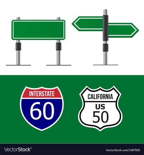 Road Sign Template Royalty Free Vector Image Vectorstock