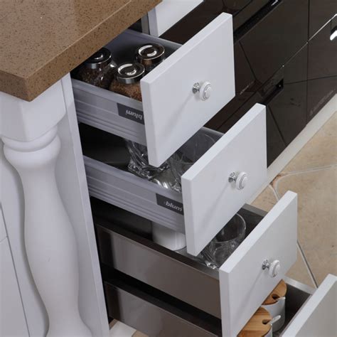 Sink base cabinet has 2 wood drawer boxes that offer a wide variety of storage possibilities. simple euro style stainless steel kitchen cabinets for sale