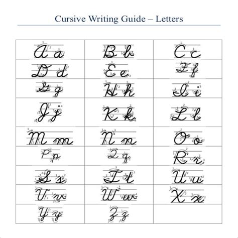 The letters in these worksheets are based on my own print handwriting style. 11+ Cursive Writing Templates - Free Samples, Example Format Download | Free & Premium Templates