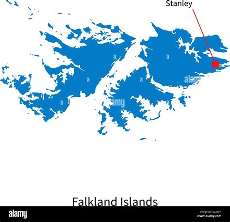 Vector Detallado Mapa De Las Islas Malvinas Y Ciudad Capital Stanley