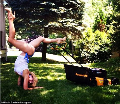 Hilaria Baldwin Performs A Forearm Stand In Heels And Bathing Suit