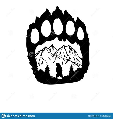 Mountain Bearbear And Mountain Landscape Wildlife Conceptbear And