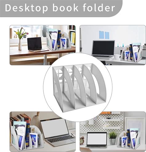 Kxf Desk File Organiser 4 Sections Sturdy Desktop Plastic Magazine