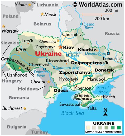 Geography Of Ukraine Landforms World Atlas
