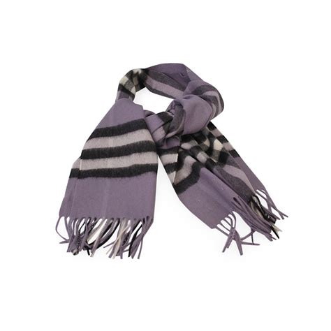 Burberry Cashmere Classique Check Scarf Purple Luxity