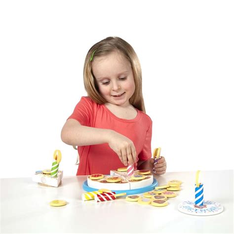 Melissa And Doug Birthday Party Cake Wooden Play Food With Mix N Match