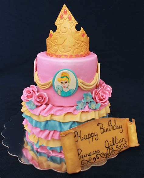 Disney Princess Themed Cake My First Time Doing The Ruffles Could Have Done Better But I Will