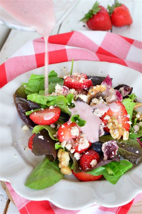 Enjoy this refreshing creamy cucumber salad recipe made with a greek yogurt dressing. Greek Yogurt Strawberry Salad Dressing - Little Dairy On ...