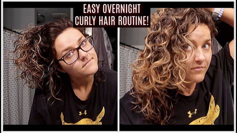Easy Over Night Curly Hair Routine Curly Girl Method Beginner Youtube
