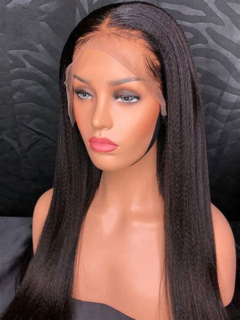 Doubleleafwig Pre Plucked Hd Lace Front Wig Light Yaki Human Hair Wigs