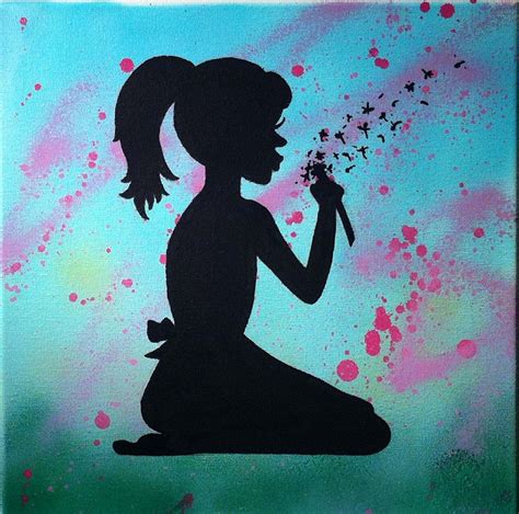 Hand Crafted Silhouette Painting On Canvas By Christina Ruano